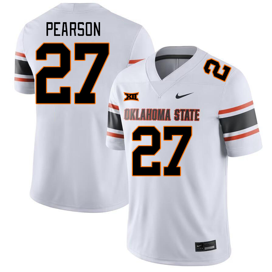 Men #27 Kyler Pearson Oklahoma State Cowboys College Football Jerseys Stitched-White